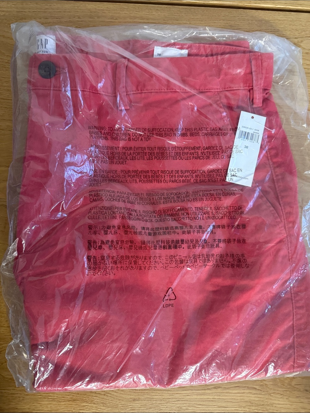 GAP Men's Coral Red Chinos